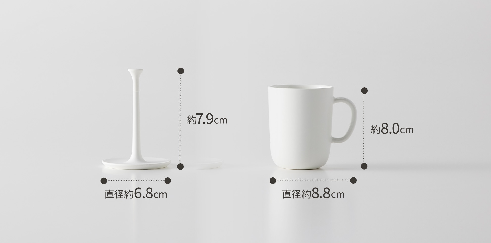 水がきれる持ち手付きコップスタンドセット