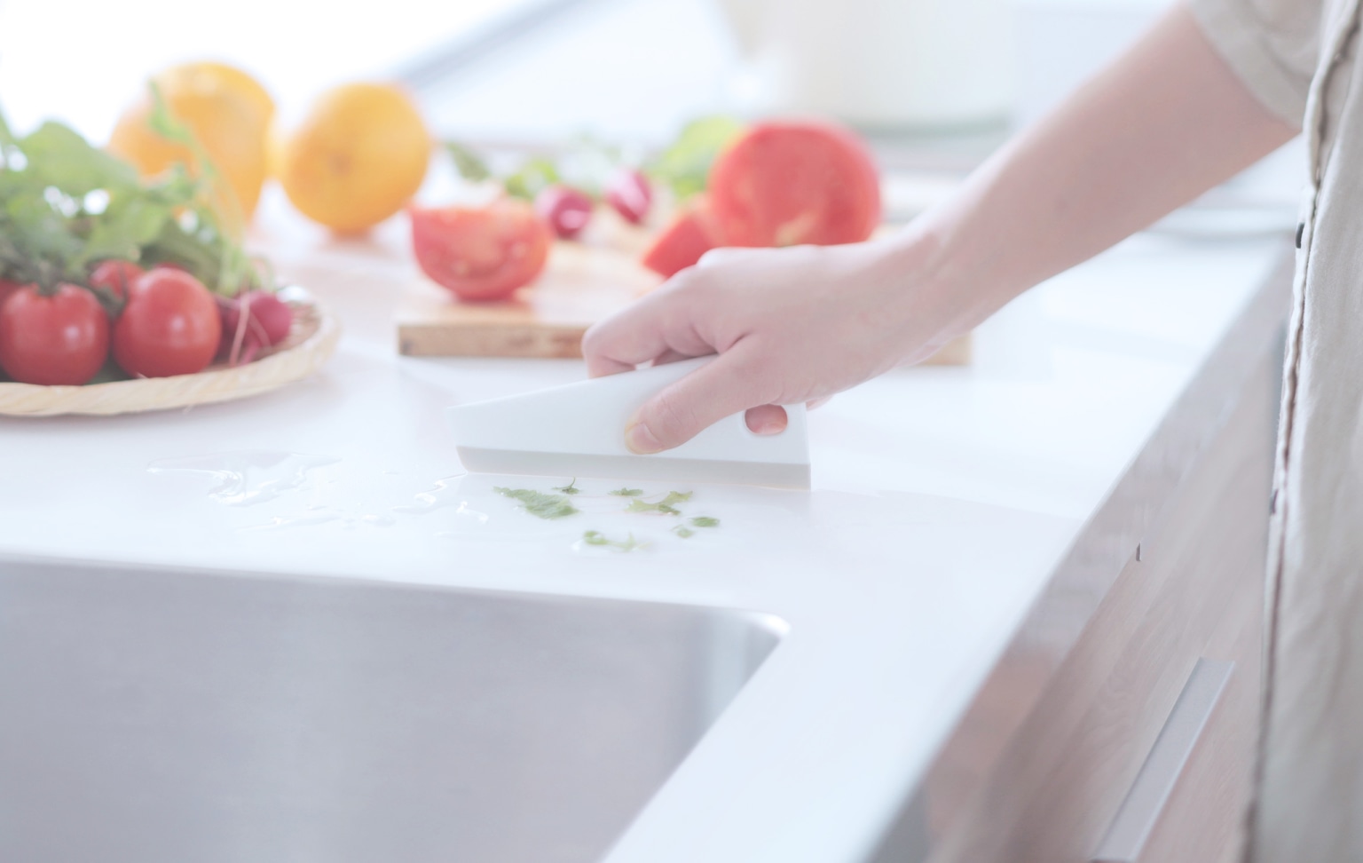 ふきんのように使えるキッチンスキージー