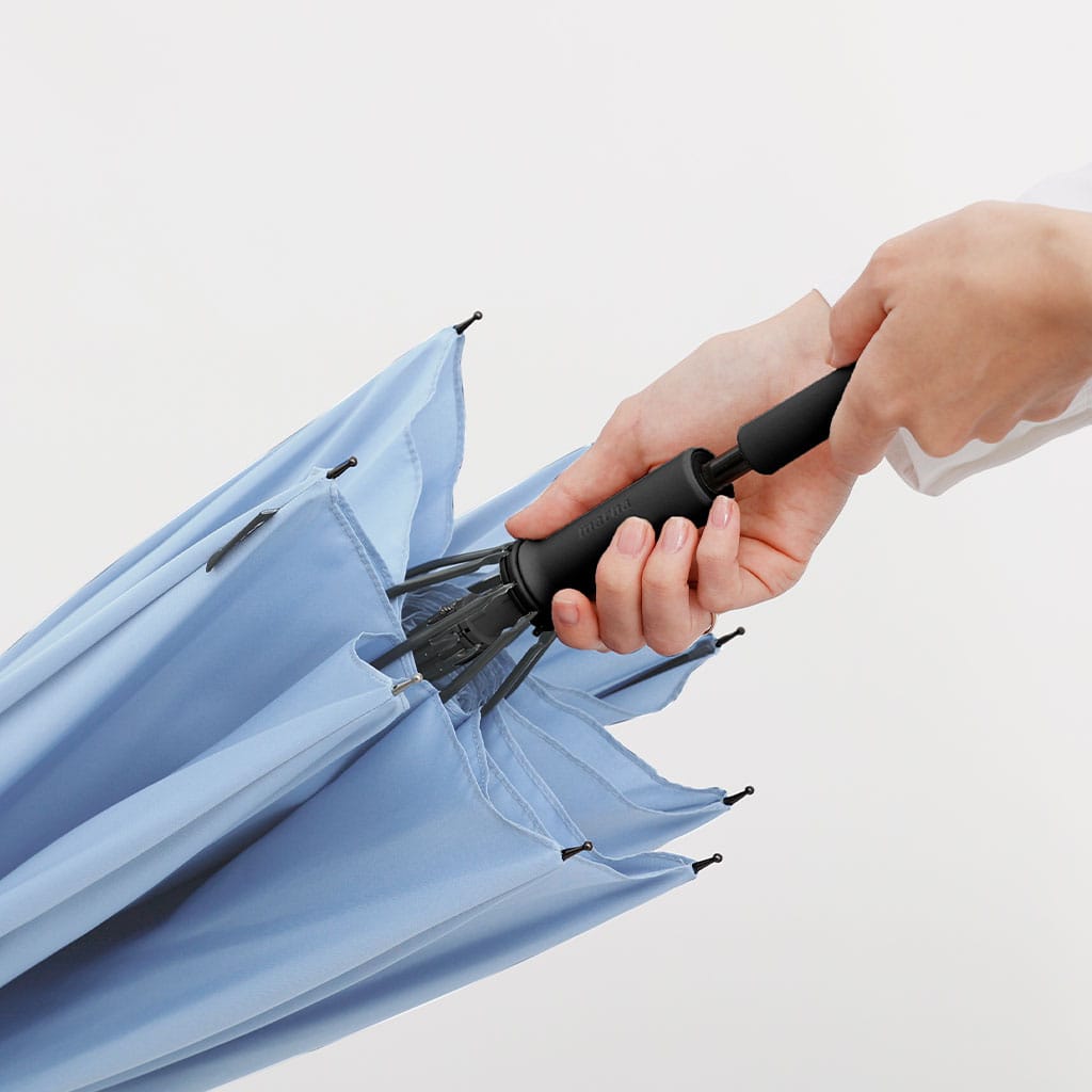 [ギフト]Shupatto アンブレラ ブルーグレー(柄:ブラック) 58cm