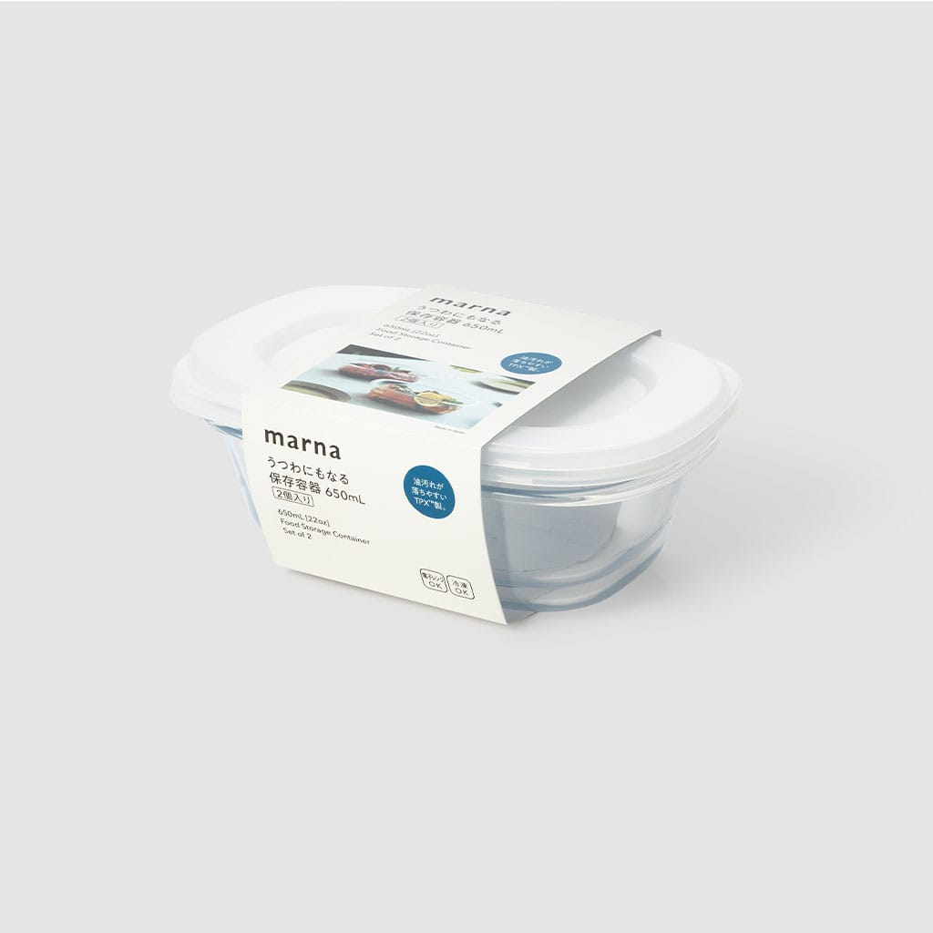 うつわにもなる保存容器 650mL クリア 2個入り
