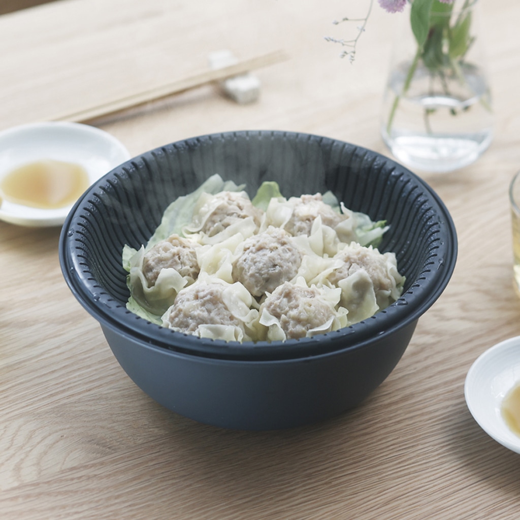 ザルボウル 18cm ダークグレー 2点セット