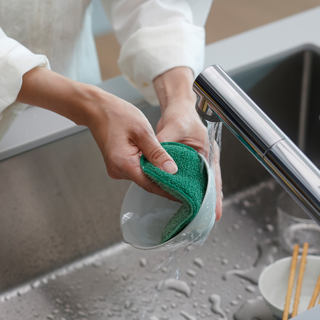 水ピカ キッチンスポンジ 薄型 グリーン