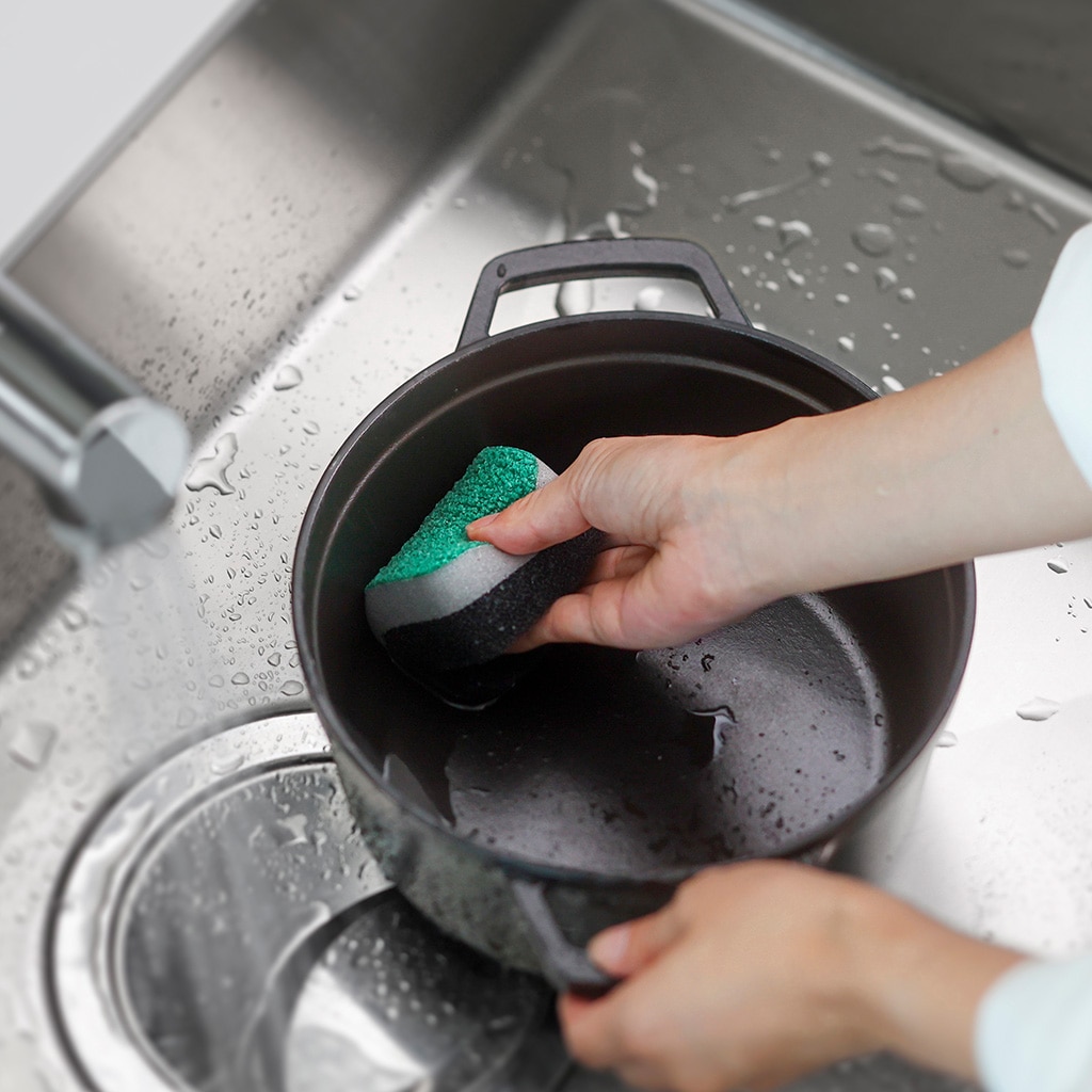 水ピカ キッチンスポンジ 3層 グリーン