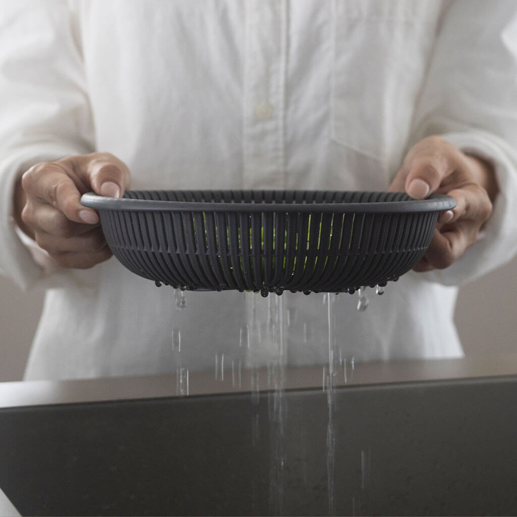 ザルボウル 21cm ダークグレー 2点セット