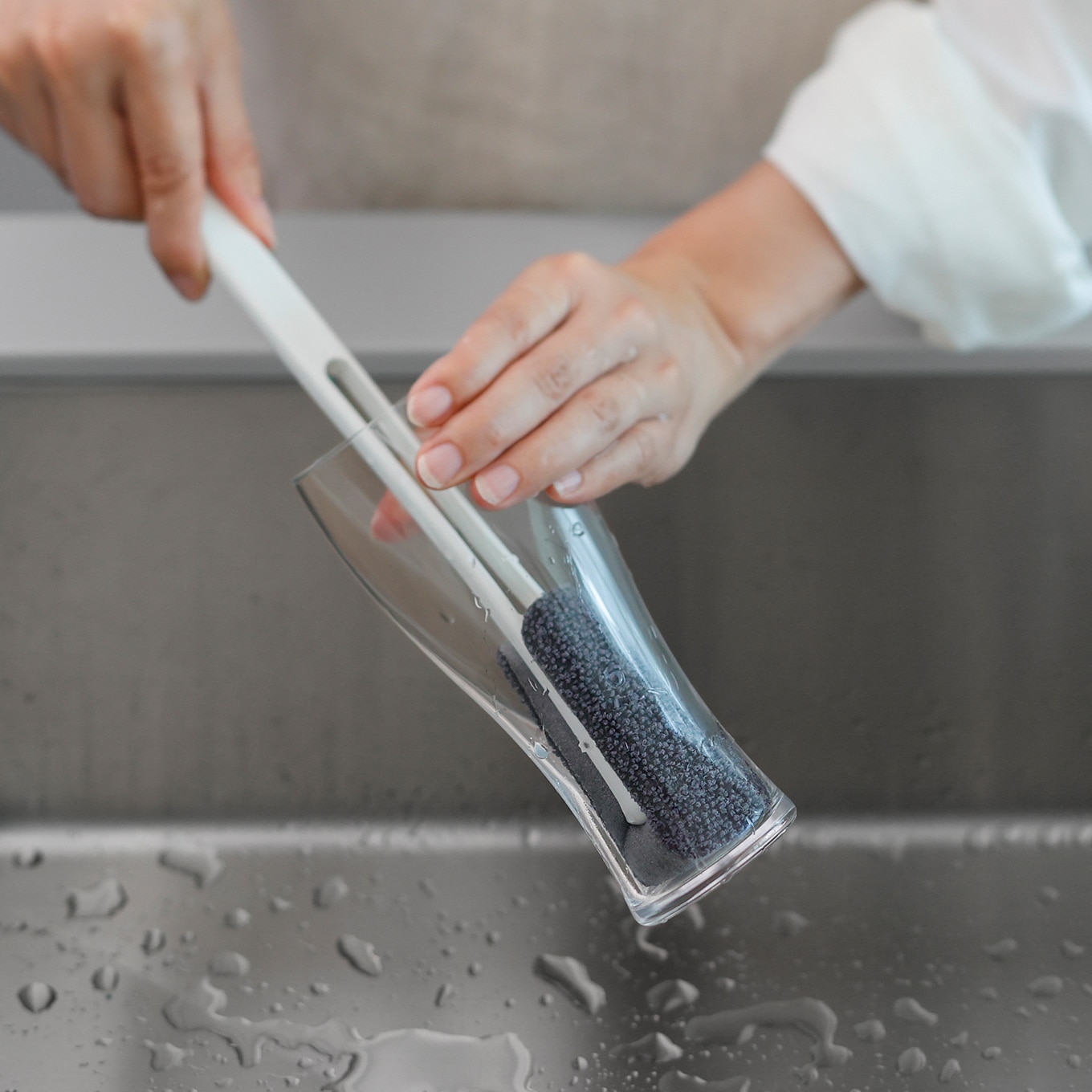 水ピカ ボトル洗いスポンジ グレー