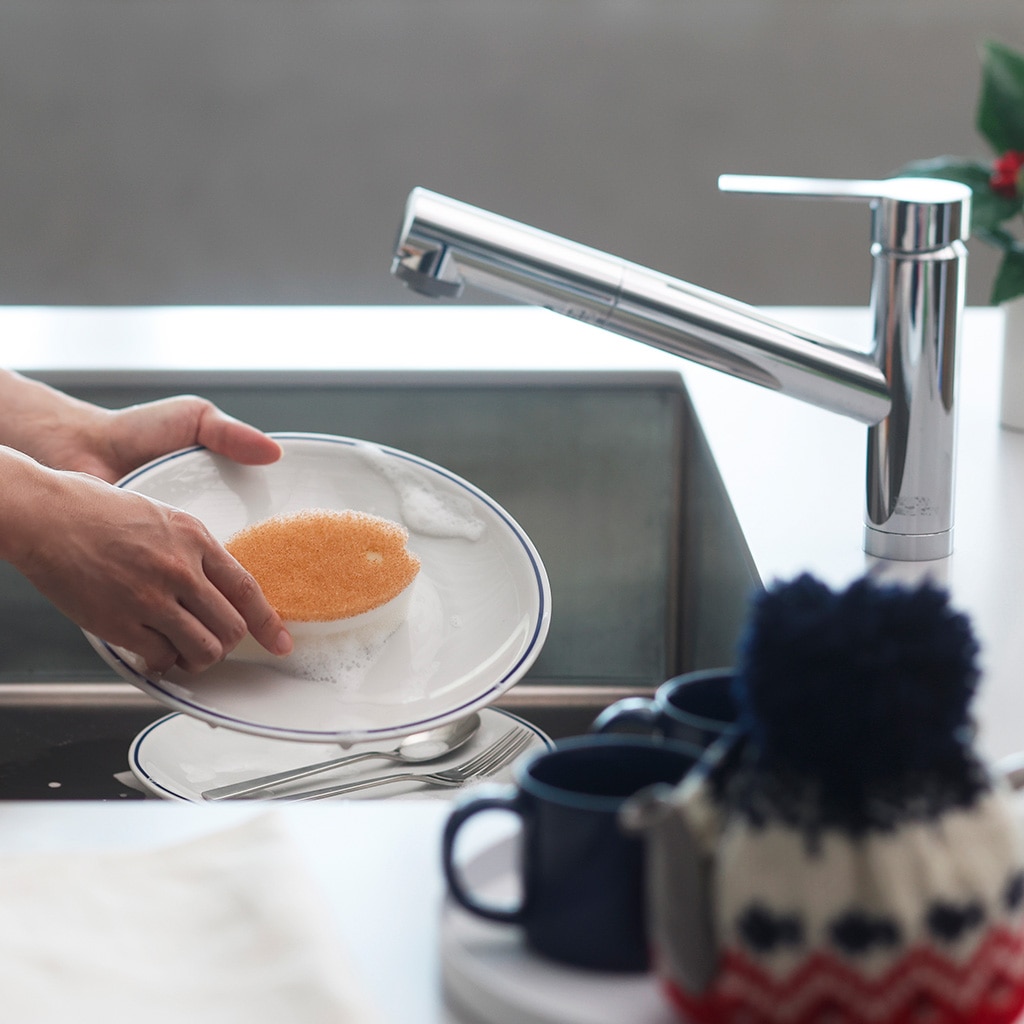 おさかなスポンジ 冬のおくりもの ライトブラウン 2個入り