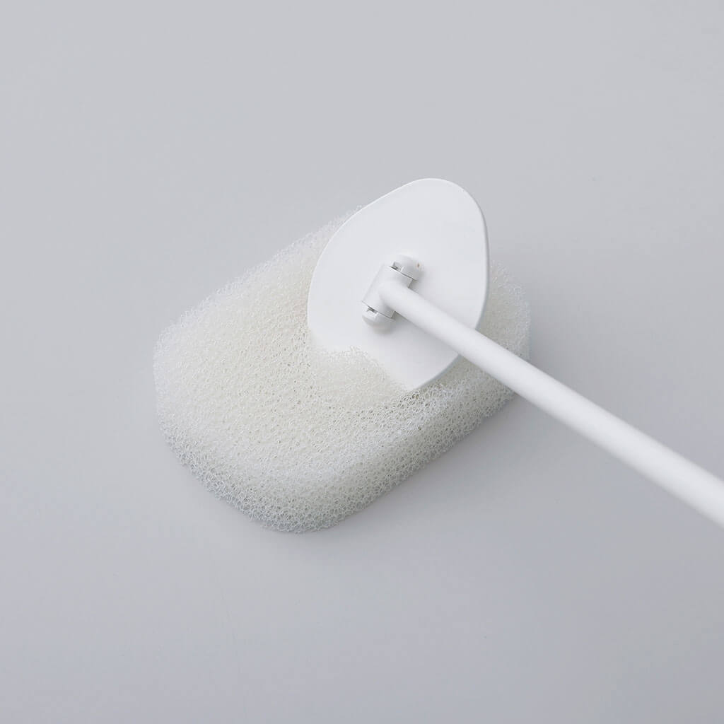 らくな姿勢で洗える柄付きバススポンジ ホワイト