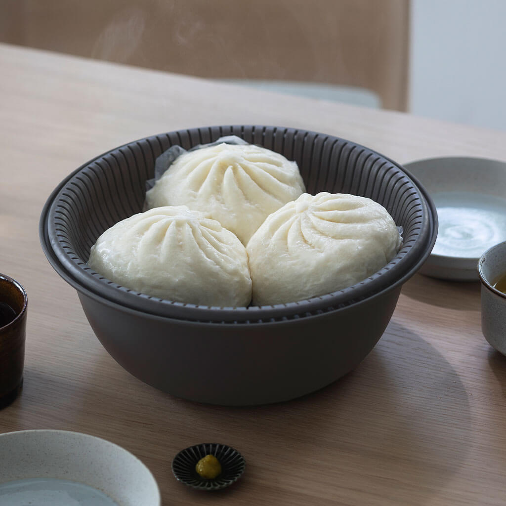 ザルボウル 21cm ダークグレー 2点セット