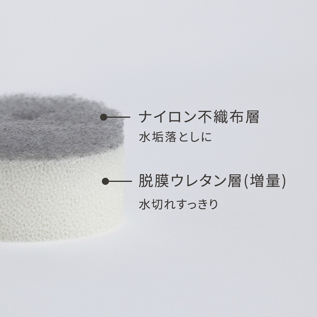 POCO 洗面スポンジ リフィル グレー 2個入り
