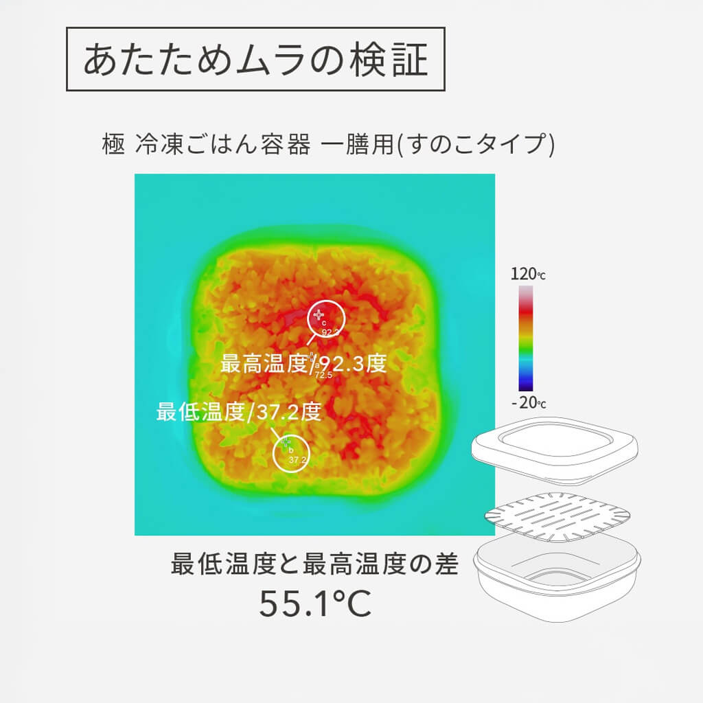 極 冷凍ごはん容器 ホワイト 1個入り