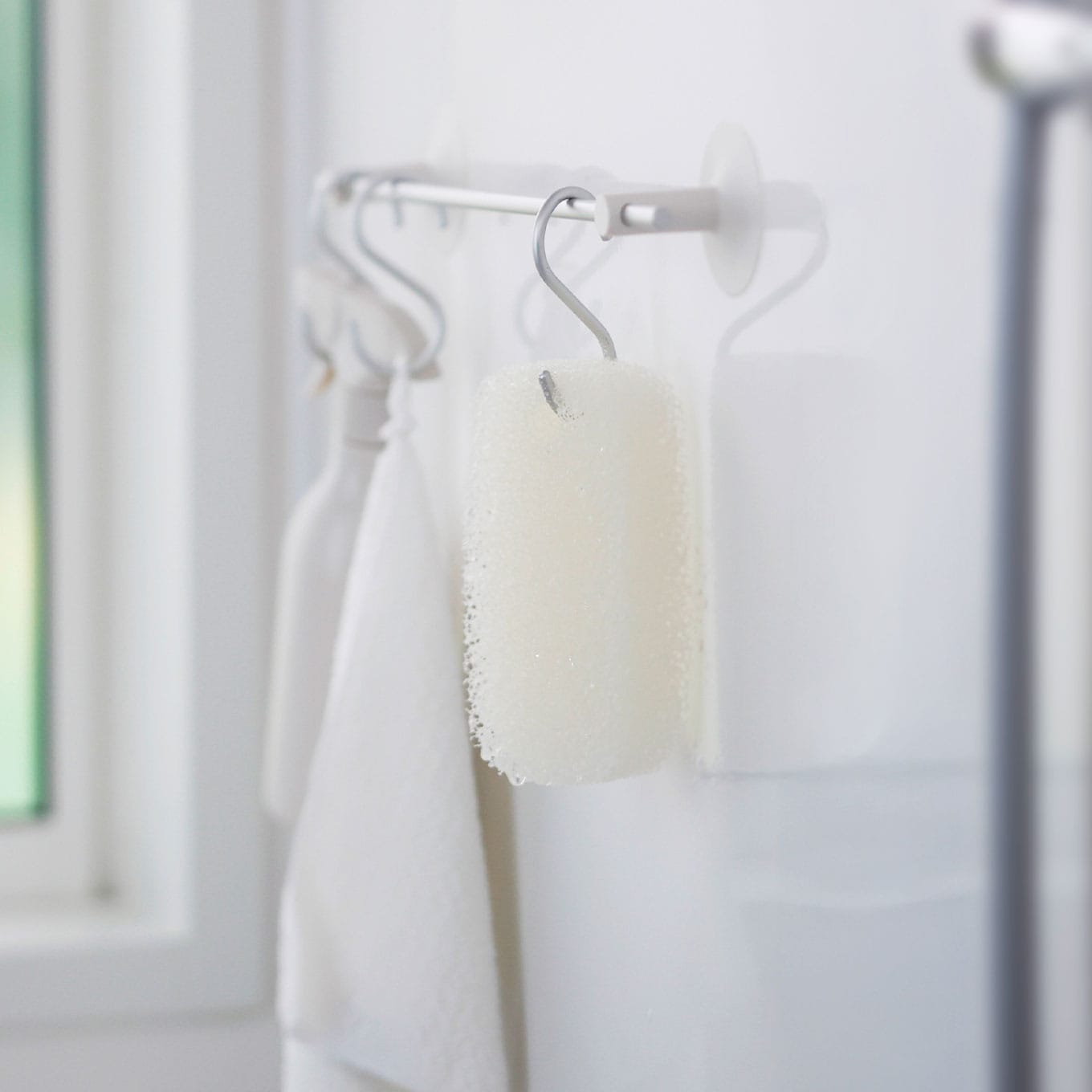 水切れがいいバススポンジ ホワイト 単層