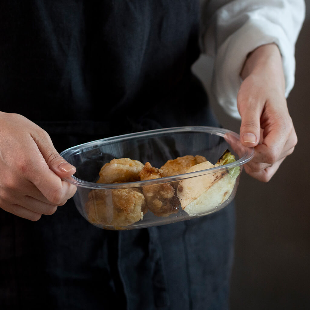 [ギフト]うつわにもなる保存容器 650mL クリア 2個入り