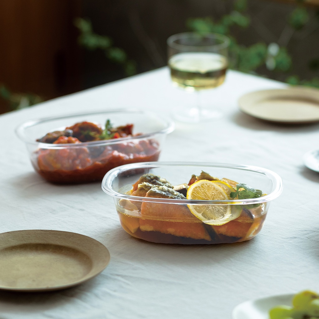 [ギフト]うつわにもなる保存容器 650mL クリア 2個入り