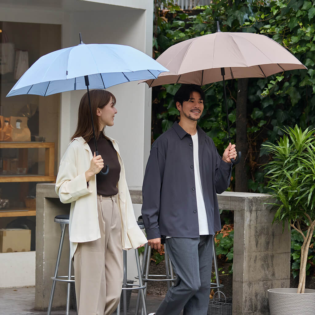 Shupatto アンブレラ ブルーグレー(柄:ブラック) 58cm