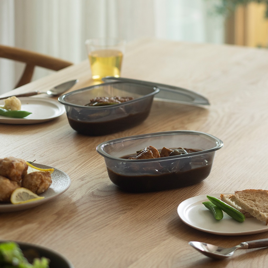 [ギフト]うつわにもなる保存容器 650mL クリア 2個入り