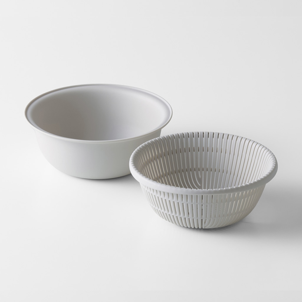 ザルボウル 21cm グレー 2点セット