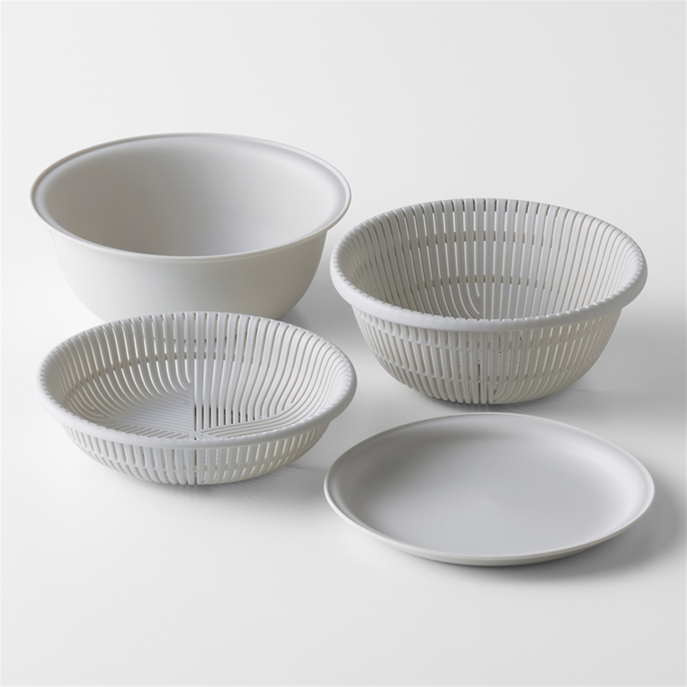 ザルボウル 21cm グレー 4点セット